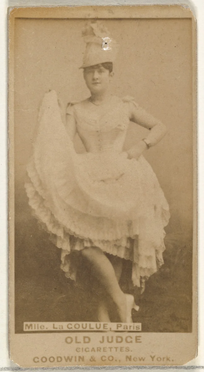 Mlle. La Coulue, Paris, from the Actors and Actresses series (N171) for Old Judge Cigarettes by Goodwin & Company, photograph, 1886-1890