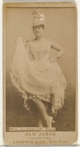 Mlle. La Coulue, Paris, from the Actors and Actresses series (N171) for Old Judge Cigarettes by Goodwin & Company, photograph, 1886-1890
