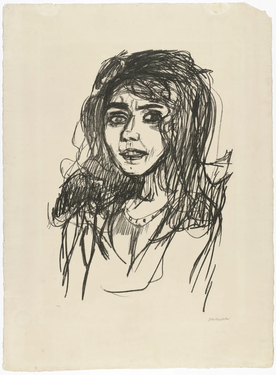 Maria Orska by Oskar Kokoschka, print, 1922