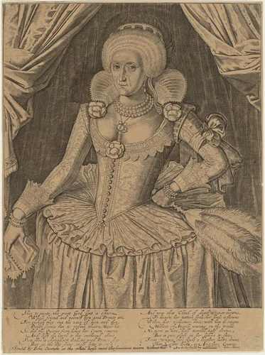 Anne of Denmark by Cornelis Boel, print, 1576-1621