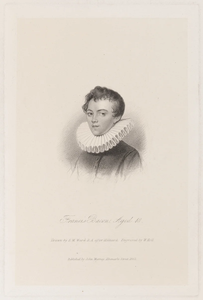Francis Bacon by William Holl II; William Holl I; Nicholas Hilliard, print, 1771-1838