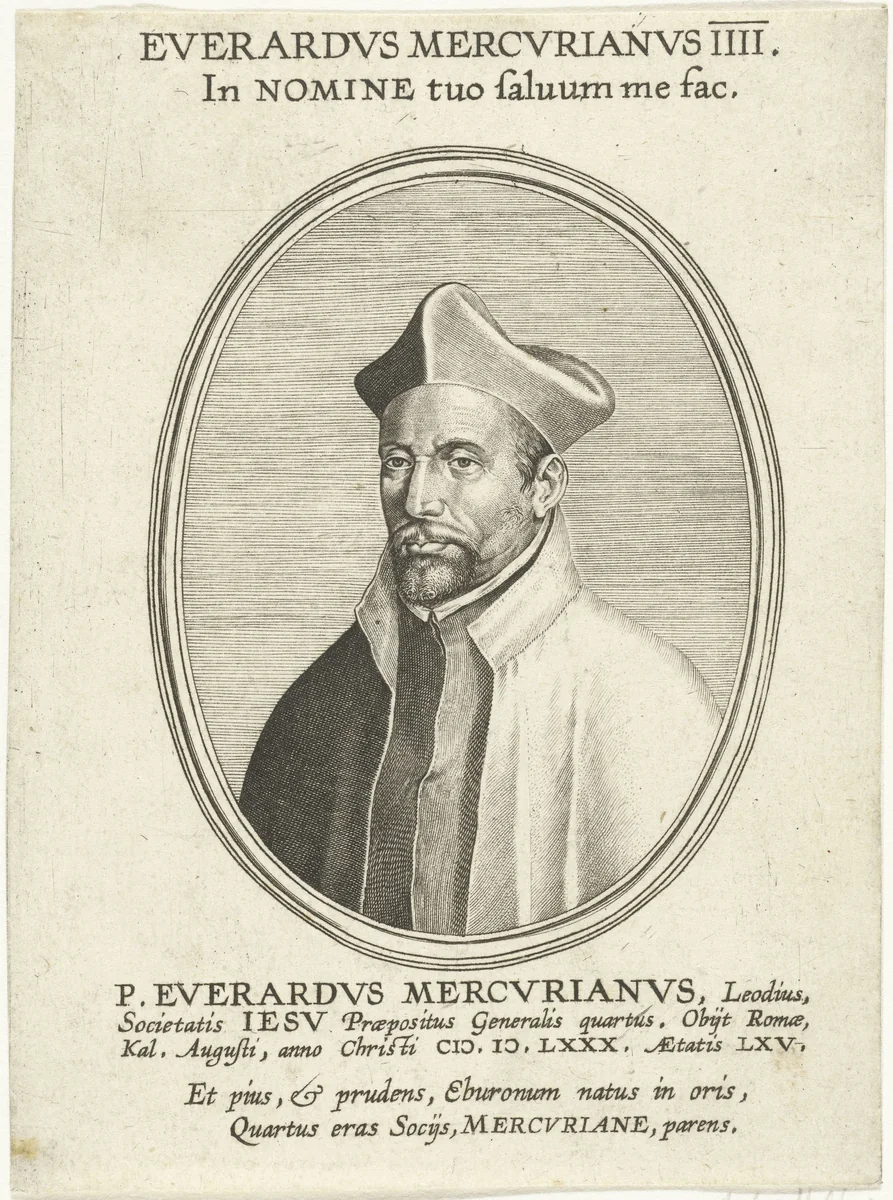 Portret van Everardus Mercurianus by Unknown, print, 1570-1618
