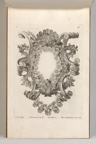 Design for a Cartouche, Plate 2 from 'Allerneueste Façon einiger Schild oder Cartouches' by Andreas Hofer, book, 1745-1755