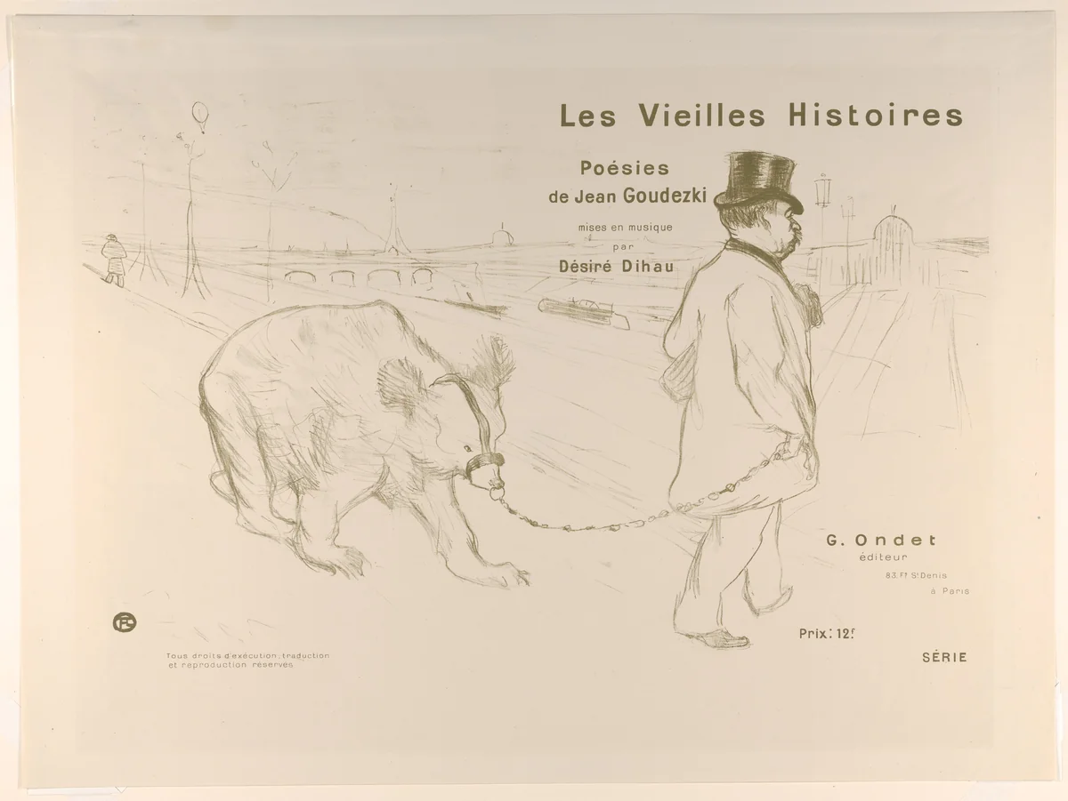 Cover Design for "Les Vieilles Histoires" by Henri de Toulouse-Lautrec, print, 1893