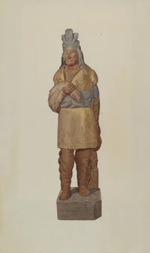 Cigar Store Indian by Henry Tomaszewski, index of american design, 1938