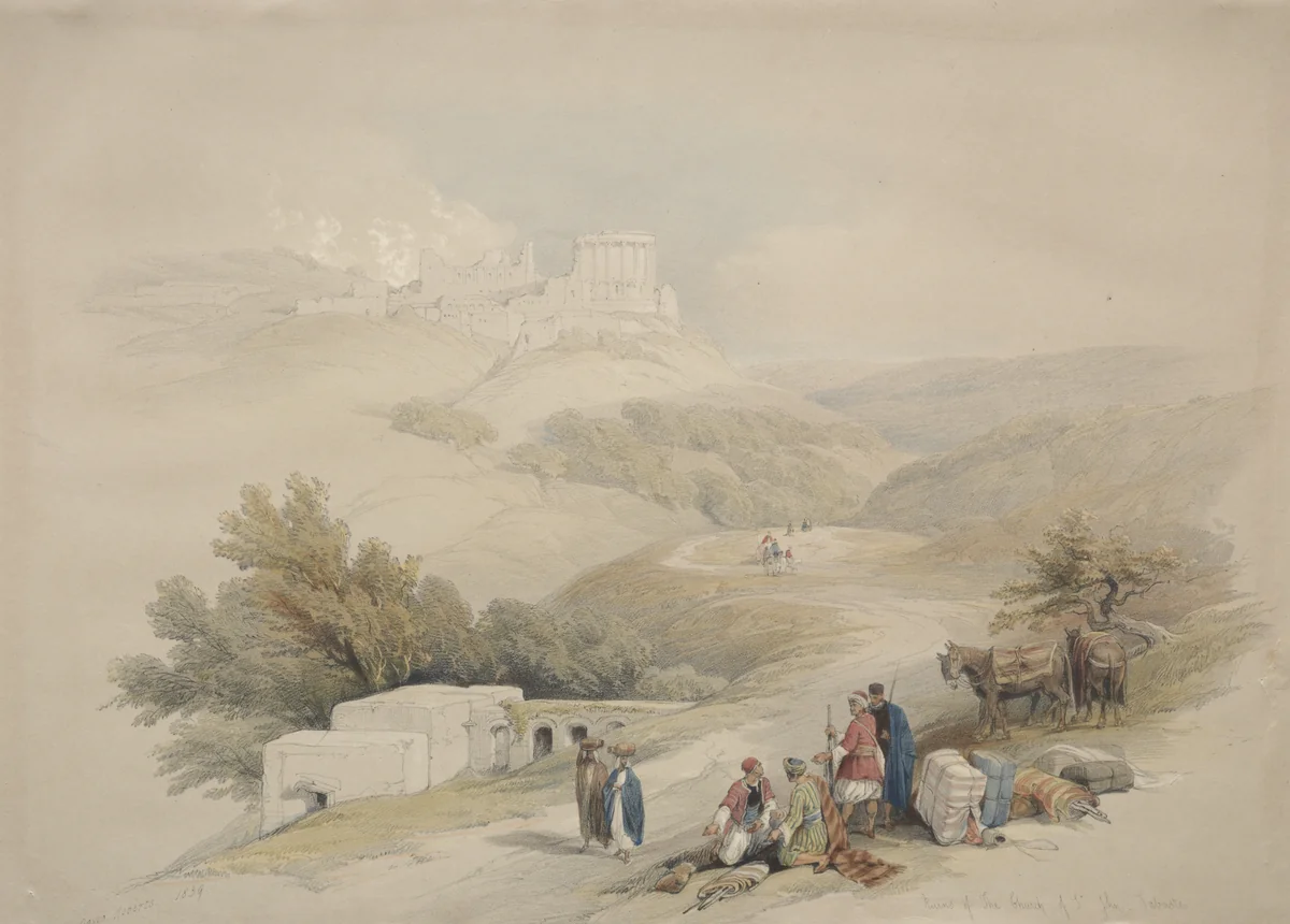 Ruins of the Church of St. John Sabaste by David Roberts, print, 1839