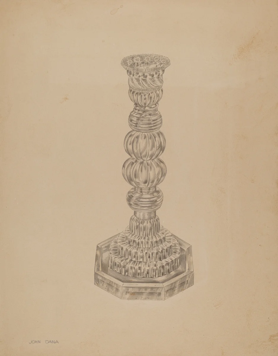 Candlestick by John Dana, index of american design, 1938