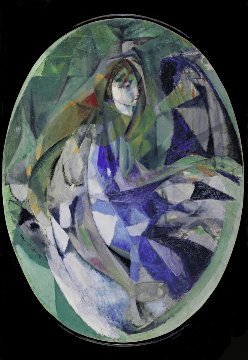 Girl at the Piano by Jacques Villon, painting, 1912