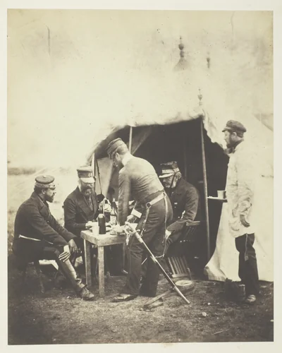 Major General Garrett and Officers of the 46th by Roger Fenton, photograph, 1855