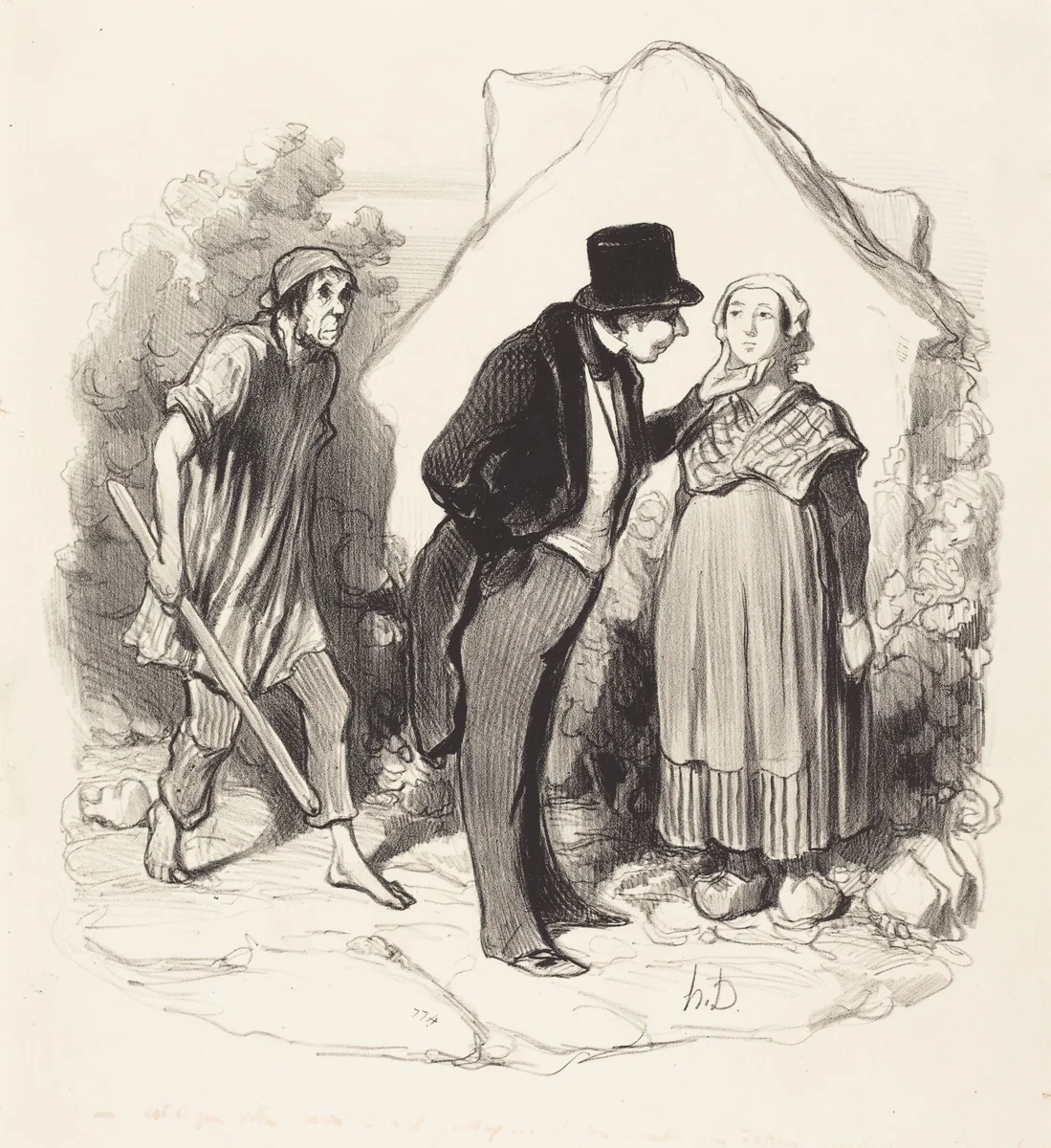 Est-ce que votre mari serait jaloux... by Honoré Daumier, print, 1845