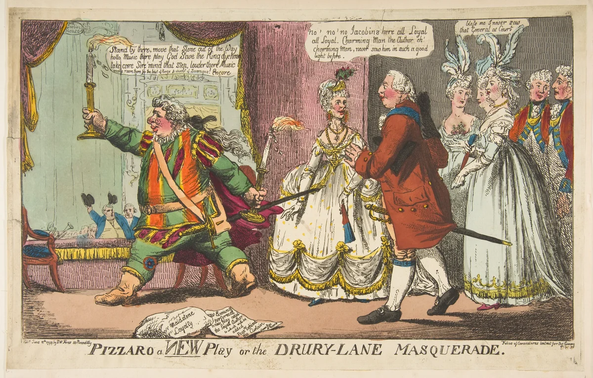 Pizzaro a New Play or the Drury-Lane Masquerade by anonymous, print, 1799