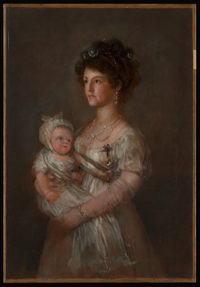 Infanta María Luisa (1782–1824) and Her Son Carlos Luis (1799–1883) by Goya, painting, 1800-1805