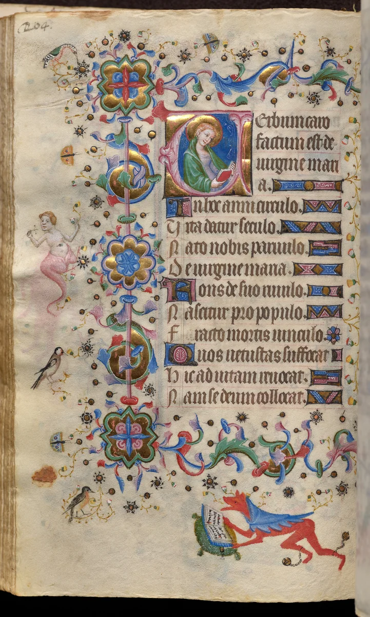 Hours of Charles the Noble, King of Navarre (1361-1425): fol. 102v, Text by Master of the Brussels Initials and Associates, book, 1400-1410