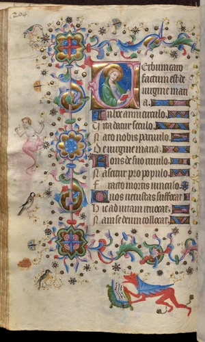 Hours of Charles the Noble, King of Navarre (1361-1425): fol. 102v, Text by Master of the Brussels Initials and Associates, book, 1400-1410