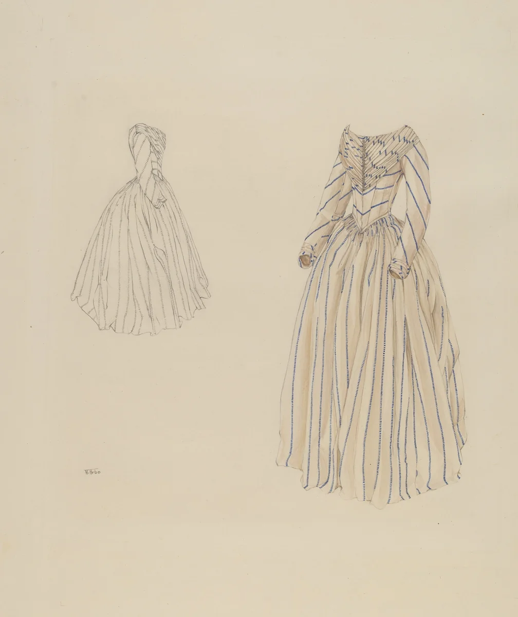 Cream Taffeta Dress by Aurelia Arbo, index of american design, 1937