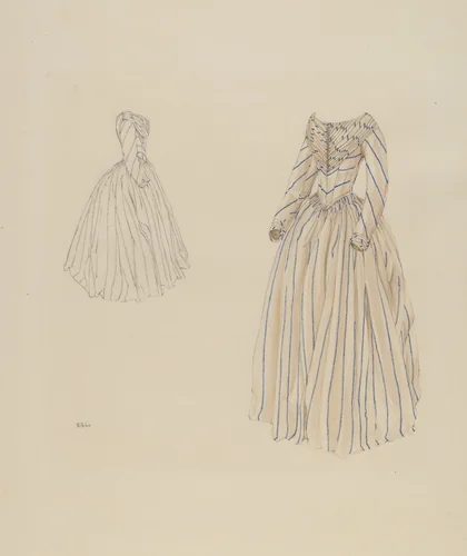 Cream Taffeta Dress by Aurelia Arbo, index of american design, 1937