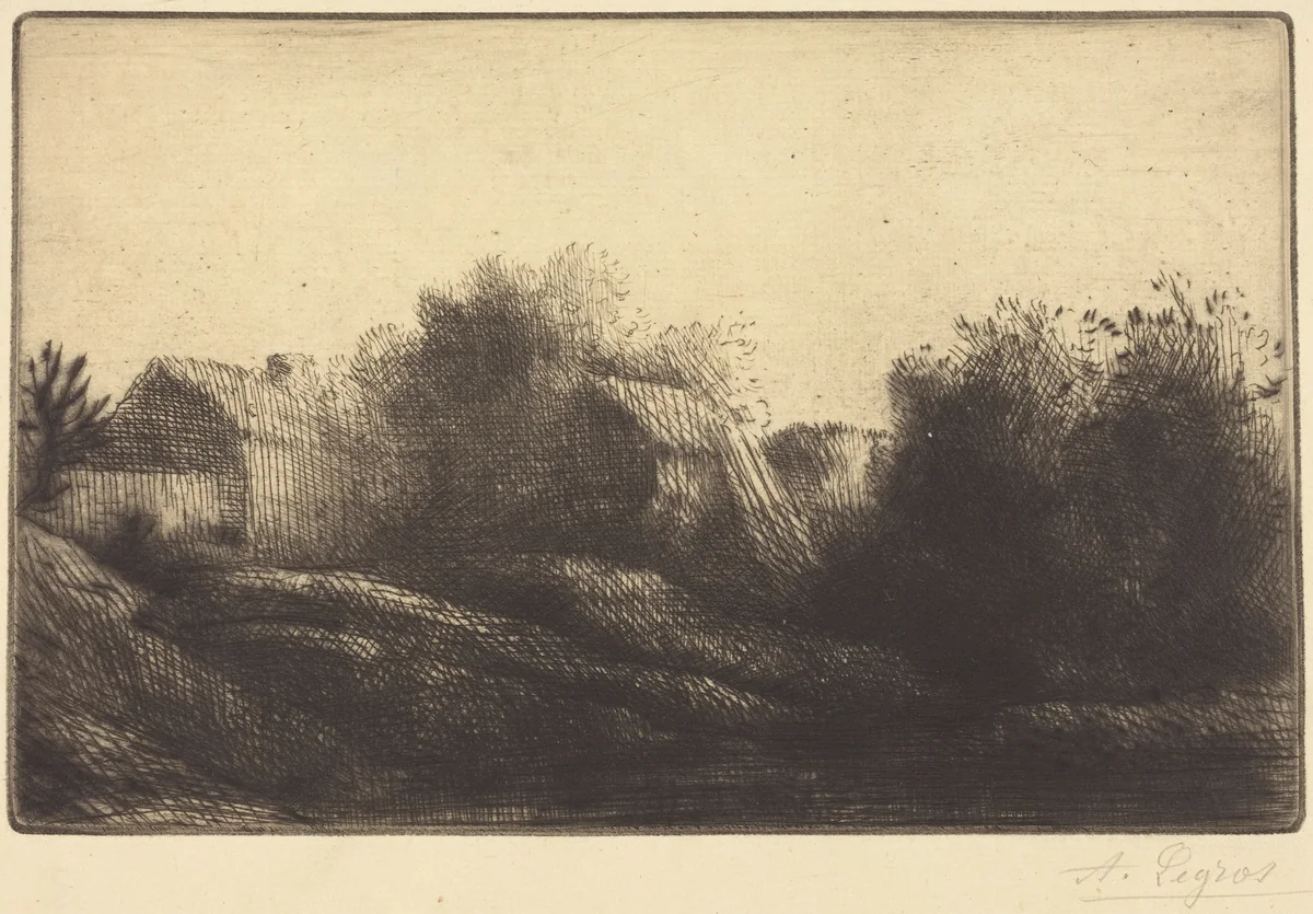 Remembrance of My Village (Souvenir de mon village) by Alphonse Legros, print, 1837-1911