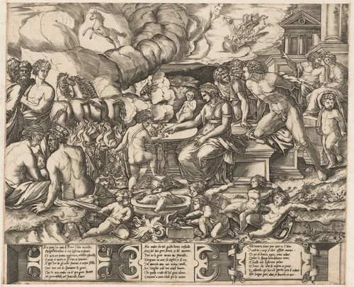 Allegory of Love by Marcantonio Raimondi, print, 1535-1545