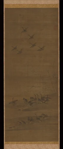 Reeds and Geese by Tesshū Tokusai, painting, 1343