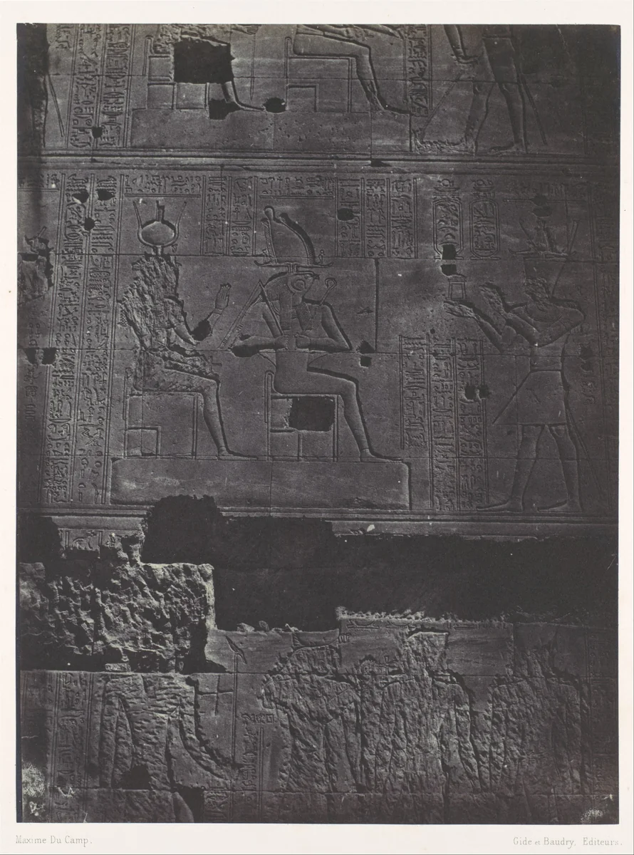 Nubie. Grand Temple D'Isis A Philoe. Muraille occidentale by Maxime Du Camp, photograph, 1850