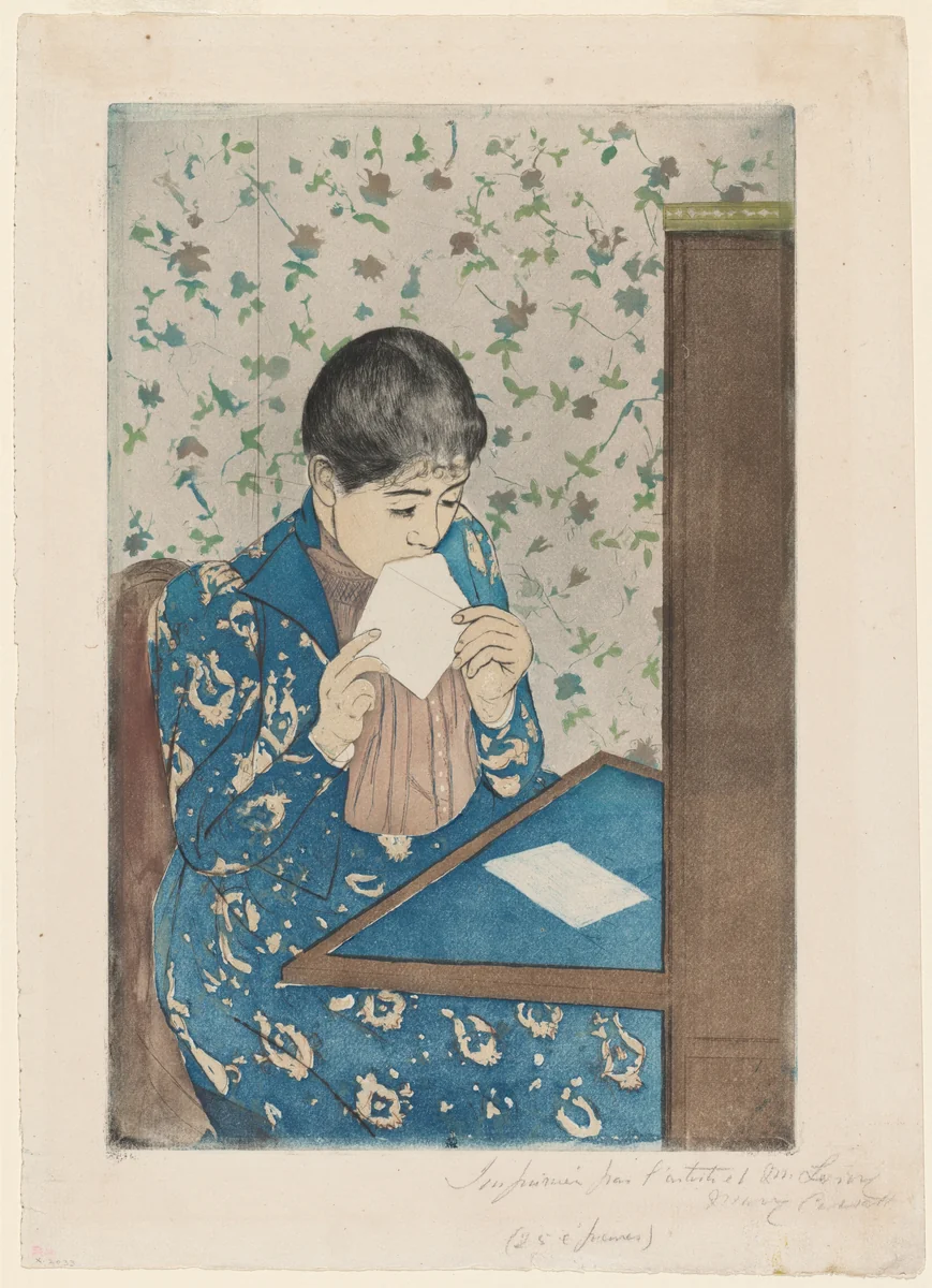 The Letter by Mary Cassatt, print, 1890-1891