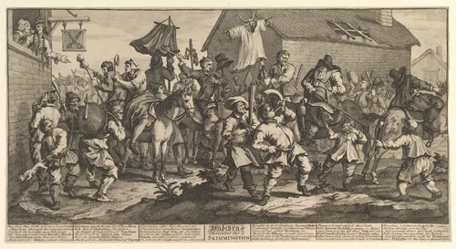 Hudibras and the Skimmington (Twelve Large Illustrations for Samuel Butler's Hudibras, Plate 7) by William Hogarth, print, 1725-1726