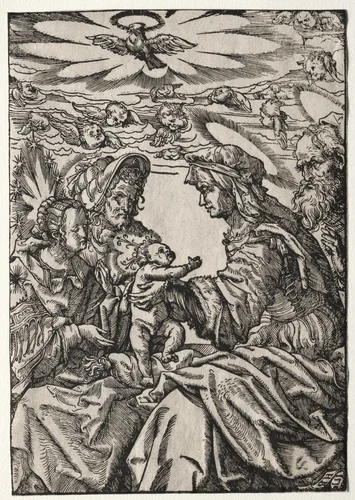 The Holy Family with St. Anne and Joachim by Hans Burgkmair, print, 1512