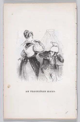 The Third Husband, from "The Complete Works of Béranger" by J. J. Grandville, print, 1836