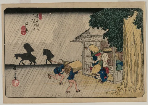 Suhara, from the series Sixty-Nine Stations of the Kisokaido by Utagawa Hiroshige (歌川広重), print, 1835-1836