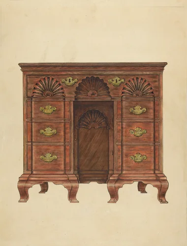 Table (Knee Hole) by Filippo Porreca, index of american design, 1935-1942