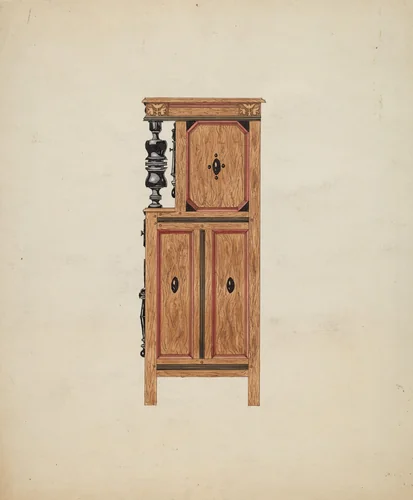Side View of Hartford Cupboard by Martin Partyka, index of american design, 1936
