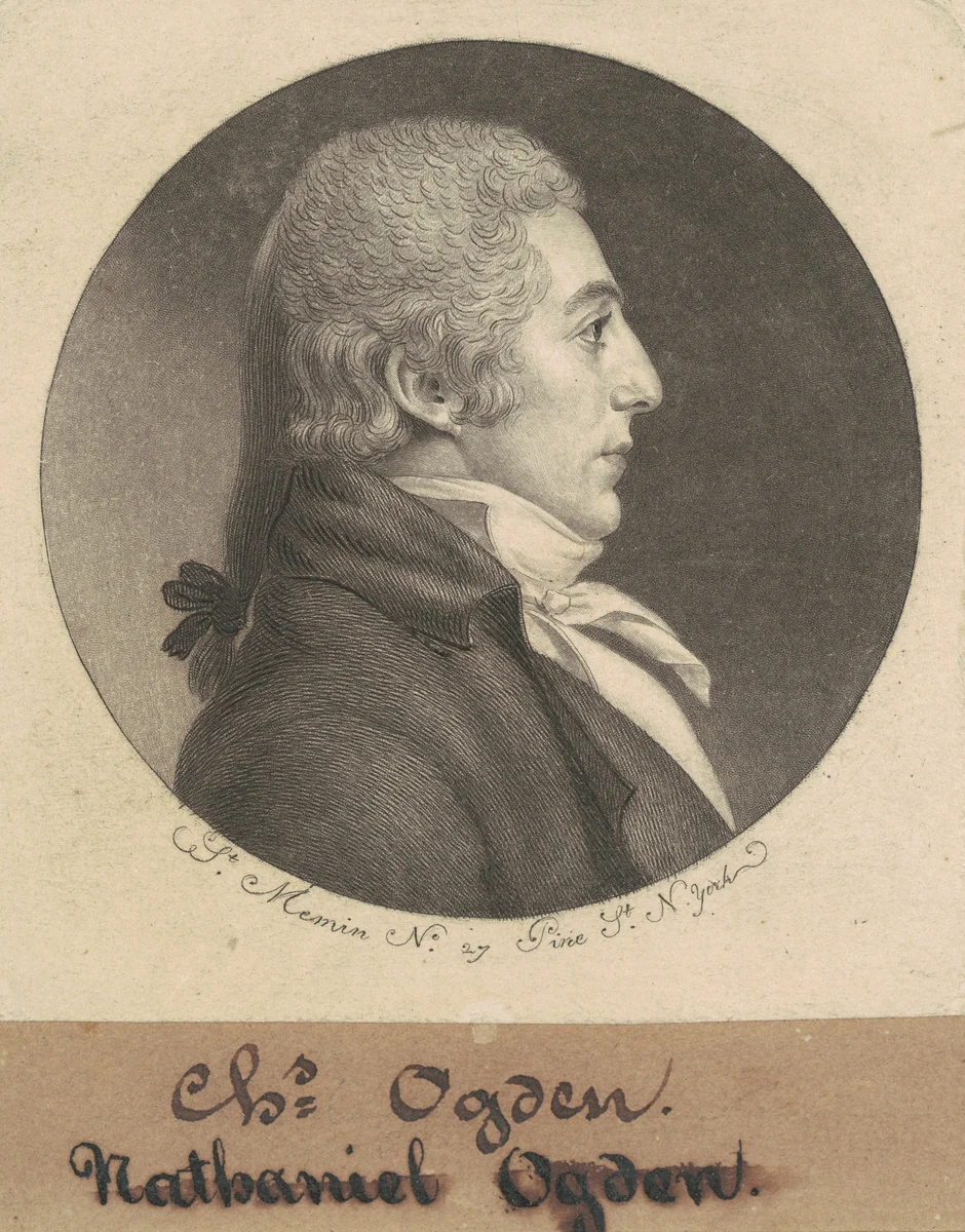 Abraham Ogden, Jr. by Charles B. J. Févret de Saint-Mémin, print, 1798