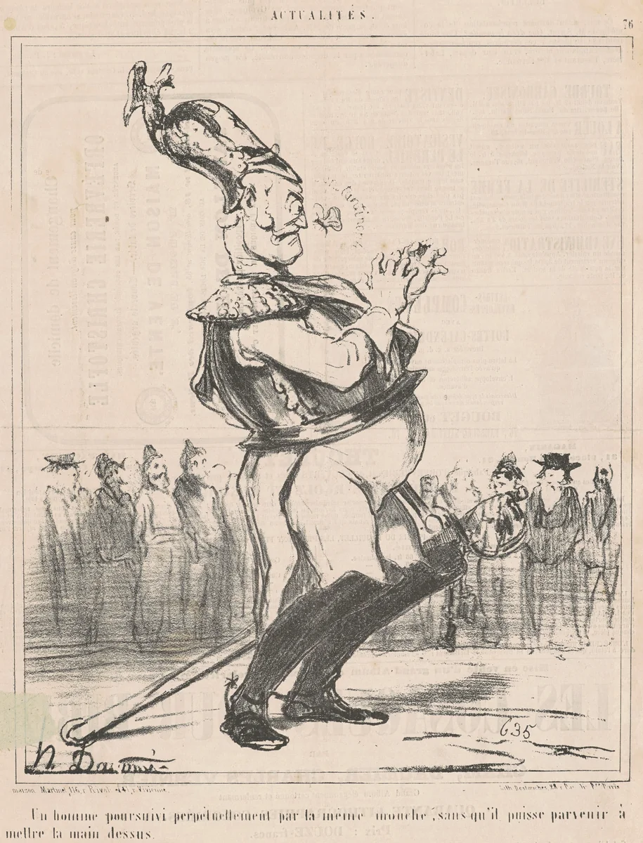 Un homme poursuivi ... by Honoré Daumier, print, 1854