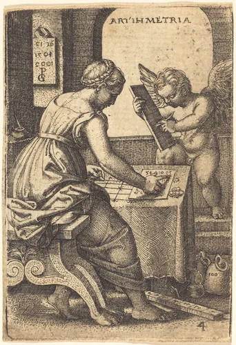 Arithmetic by Georg Pencz, print, 1500-1550