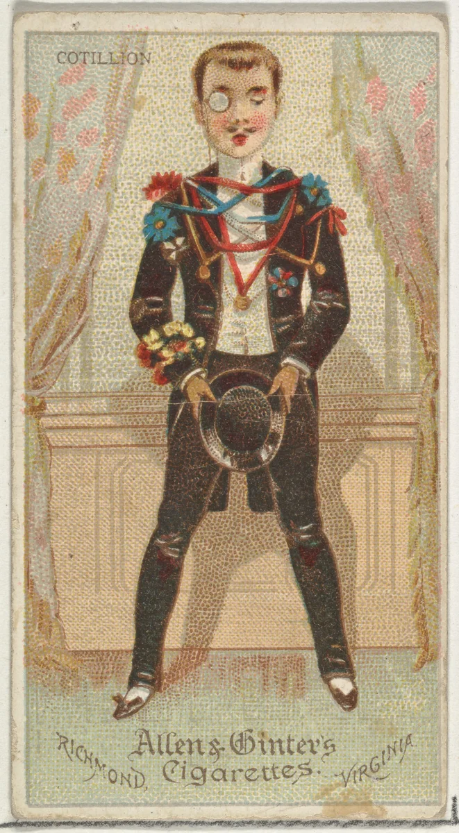 Cotillion, from World's Dudes series (N31) for Allen & Ginter Cigarettes by Allen & Ginter, print, 1888