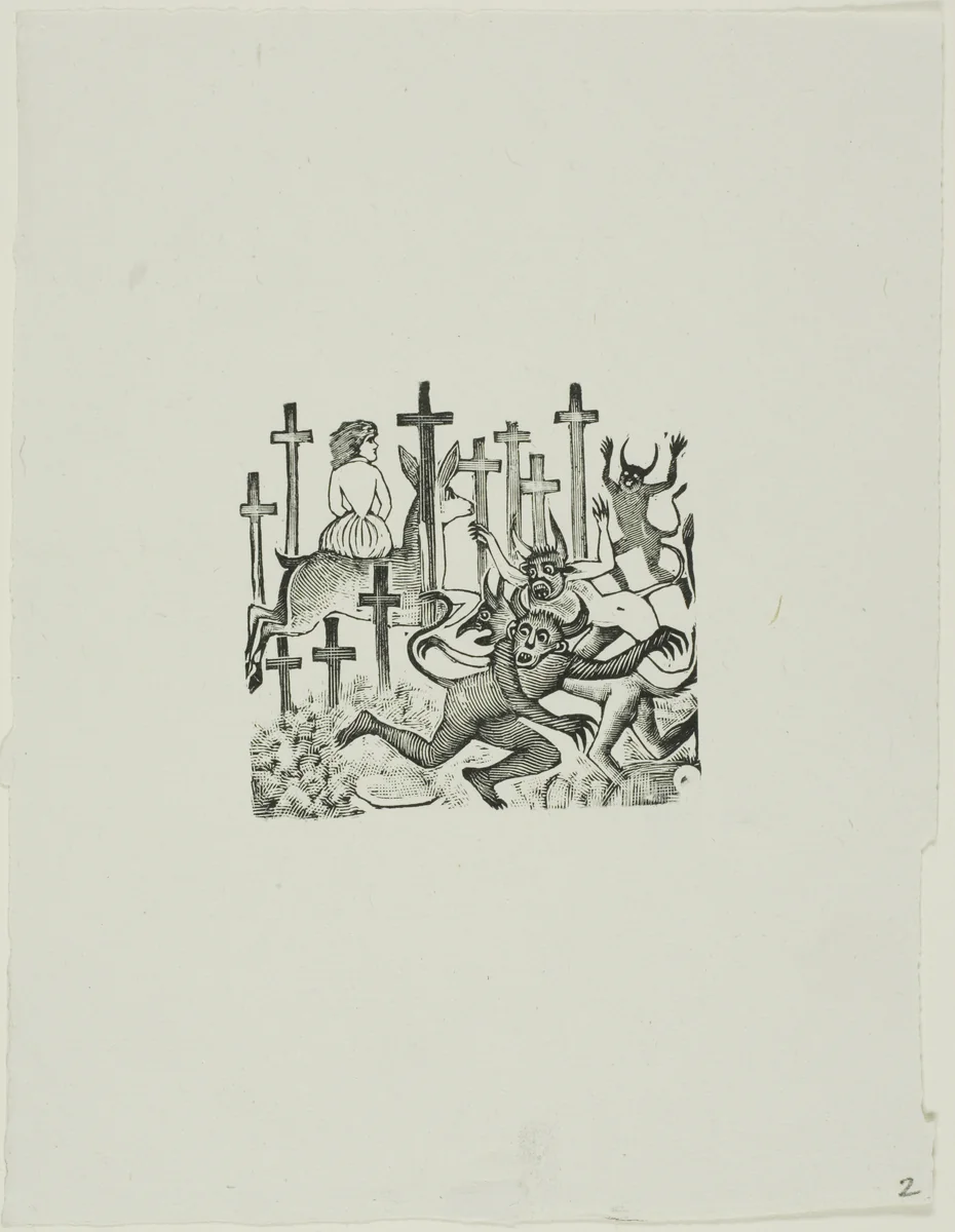 Devils in the Graveyard by José Guadalupe Posada, print, 1871-1913