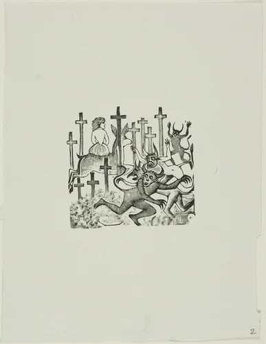 Devils in the Graveyard by José Guadalupe Posada, print, 1871-1913