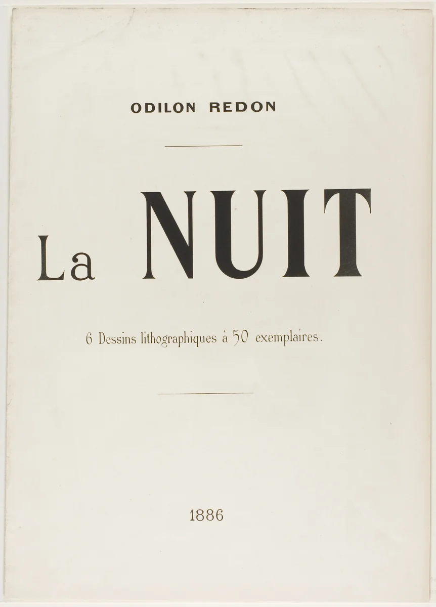 Cover for "La Nuit" by Odilon Redon, print, 1886