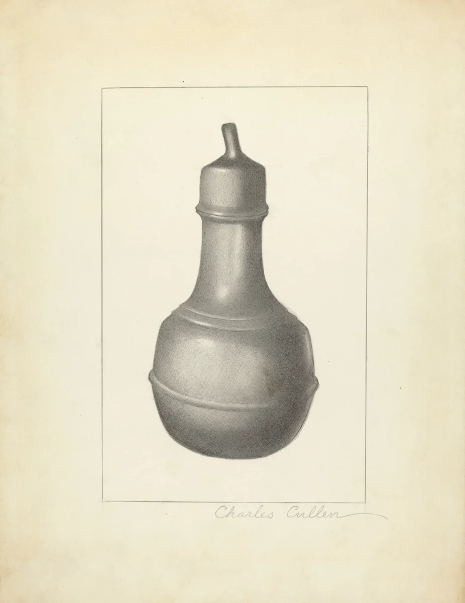 Pewter Nursing Bottle by Charles Cullen, index of american design, 1935-1942