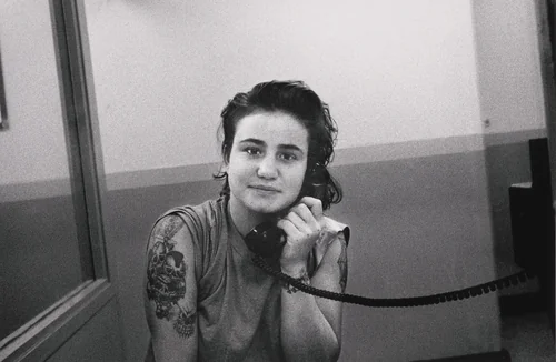 Chaos in County Jail by Jim Goldberg, photograph, 1992