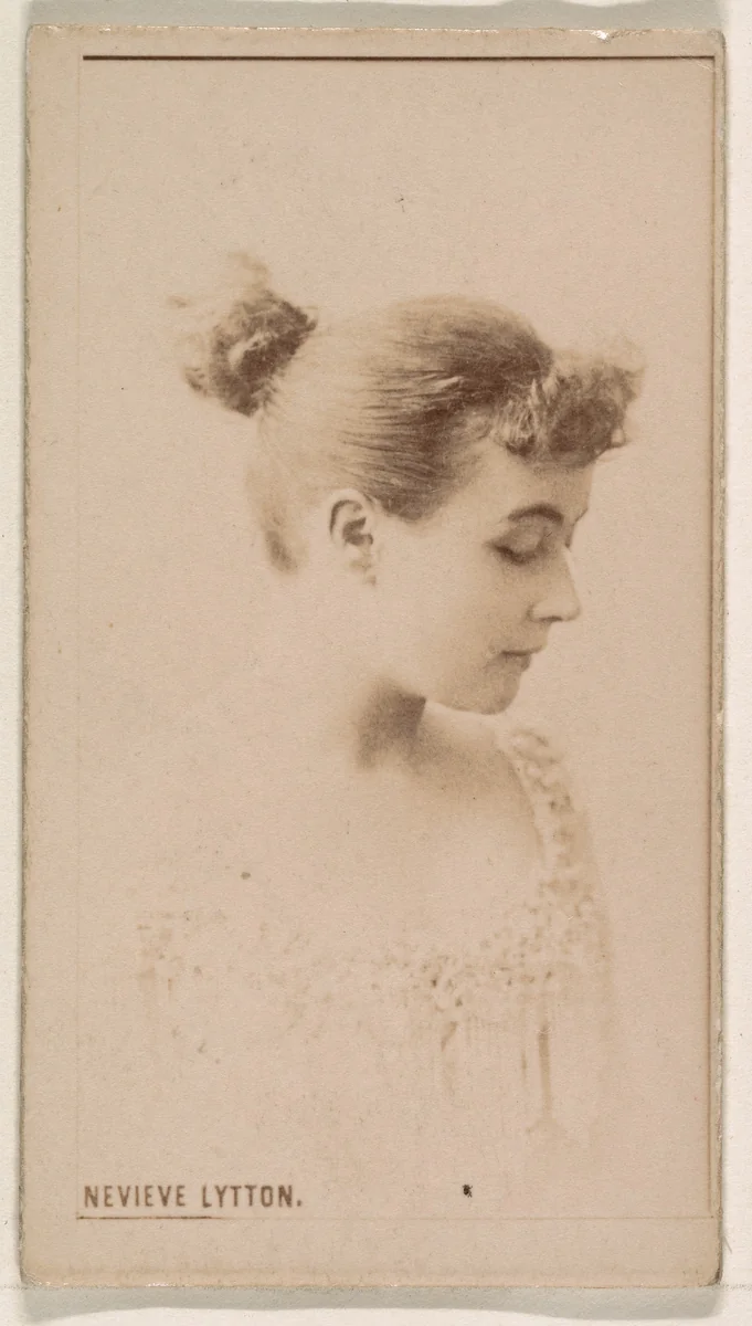 Nevieve Lytton, from the Actresses series (N245) issued by Kinney Brothers to promote Sweet Caporal Cigarettes by Kinney Brothers Tobacco Company, photograph, 1890