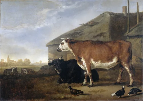 Cattle by Abraham van Calraet, painting, 1660-1722