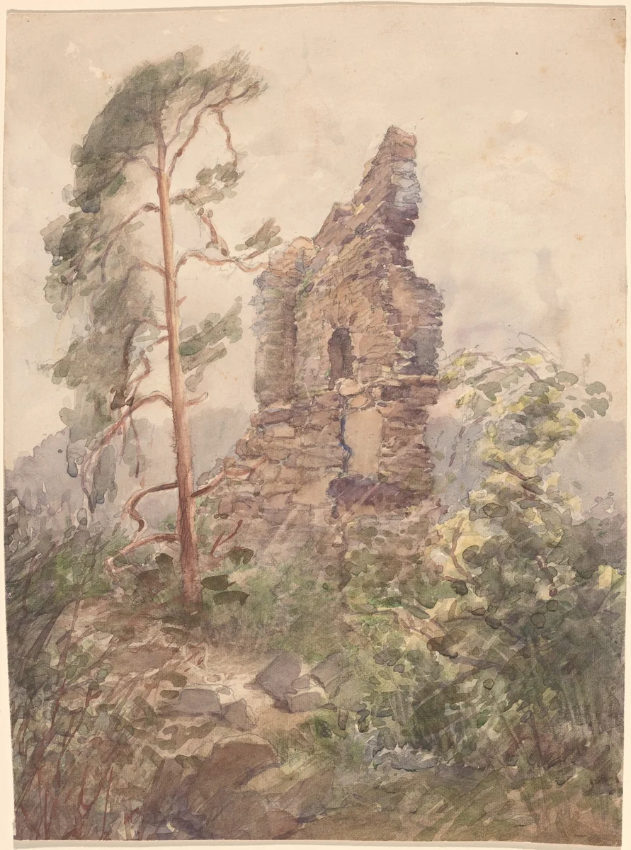Landscape with Ruin by Karel Vitezslav Masek, drawing, 1900-1902