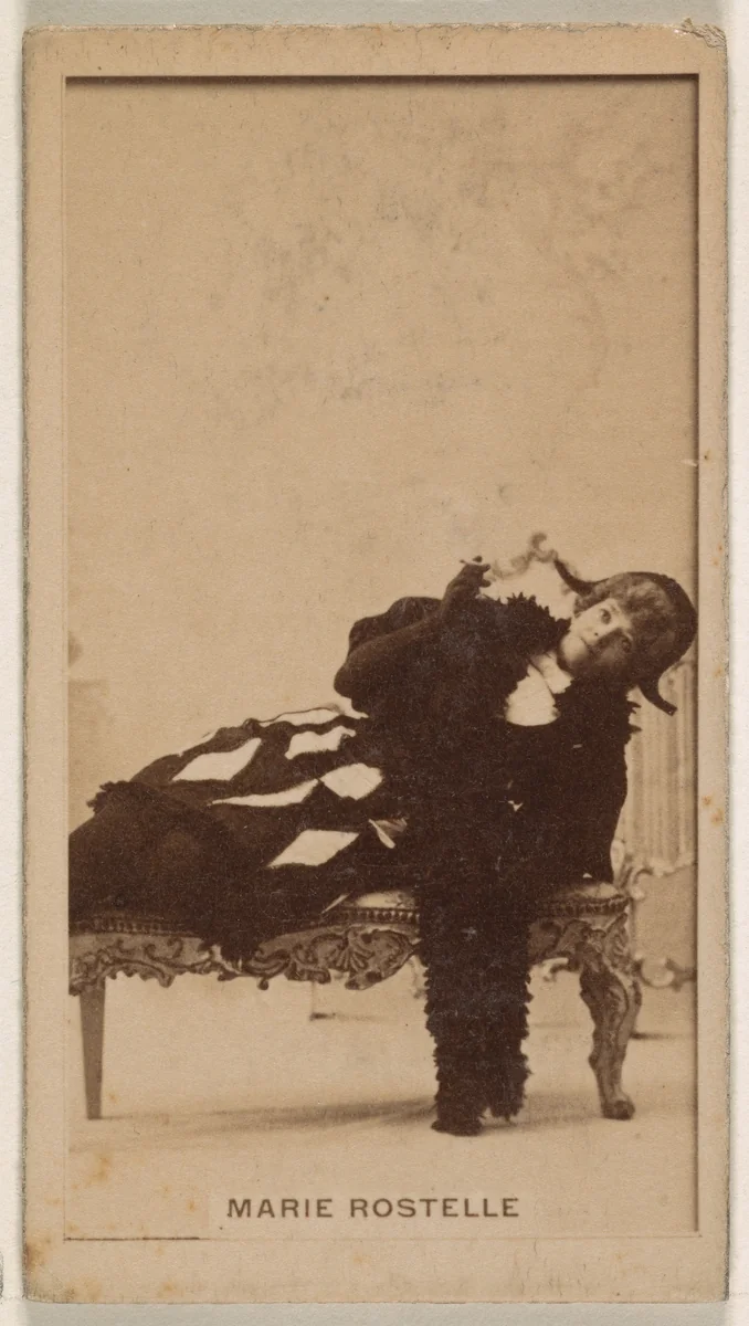 Marie Rostelle, from the Actresses series (N245) issued by Kinney Brothers to promote Sweet Caporal Cigarettes by Kinney Brothers Tobacco Company, photograph, 1890