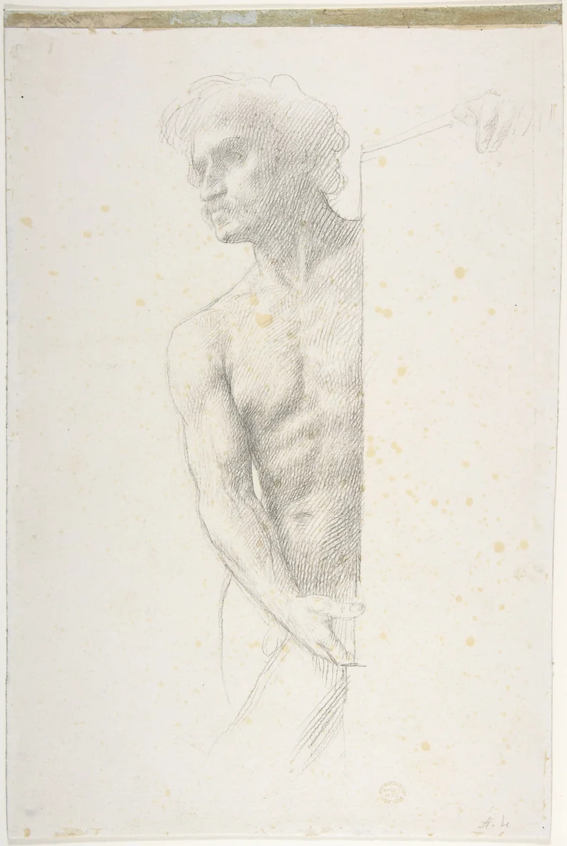 Study of a Figure by Alphonse Legros, drawing, 1837-1911