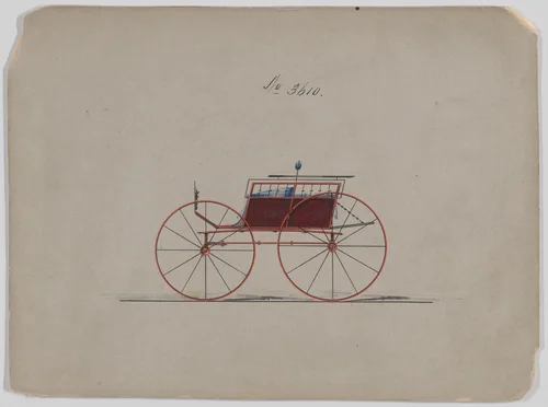 Dos-a-dos Phaeton # 3610 by Brewster & Co., drawing, 1880