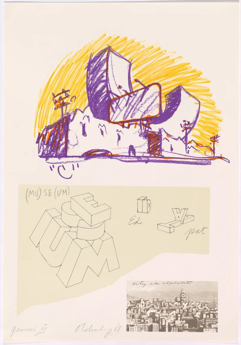 Untitled (City as Alphabet) by Claes Oldenburg
James Webb
Richard Wilke
Gemini G.E.L., portfolio, 1968