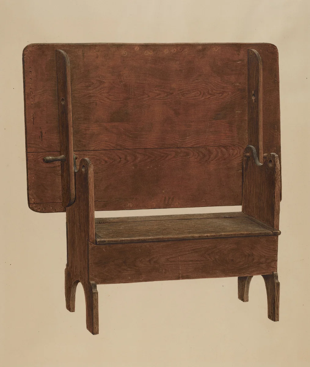 Settle-table by Harry Eisman, index of american design, 1940