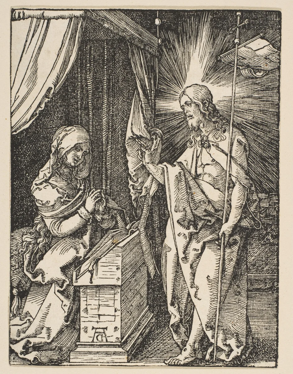 Christ Appearing to His Mother, from "The Small Passion" by Albrecht Dürer, print, 1510