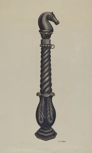 Cast Iron Hitching Post by V.L. Vance, index of american design, 1941